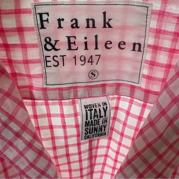 Frank & Eileen Pink Plaid Linen Button Down Shirt - Picture 3 of 5